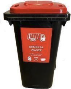 Red lid bin