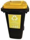 Yellow lid bin